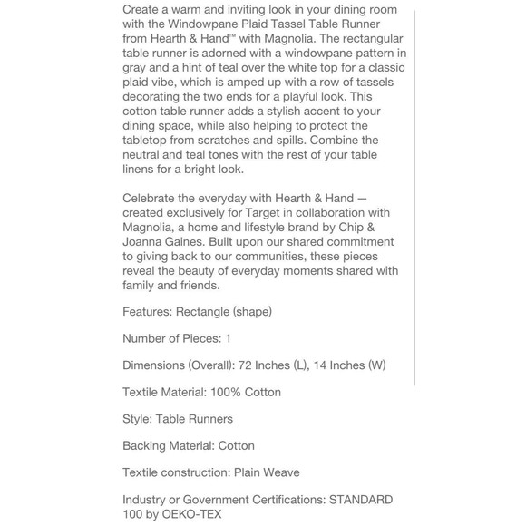 Hearth and Hand Table Runner - Picture 8 of 8